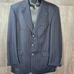 Gianfranco‎ Ruffini Italy Navy  Pinstripe Blazer 40R 3-Button Sport Coat